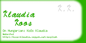 klaudia koos business card