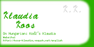 klaudia koos business card